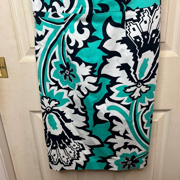 Banana Republic Milly Square Neckline Eden Rock Tropical Sheath Dress Size 2 - Picture 6 of 13